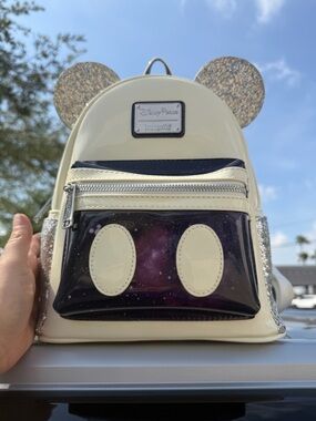 Loungefly Cream & Galaxy Mickey Mini Backpack